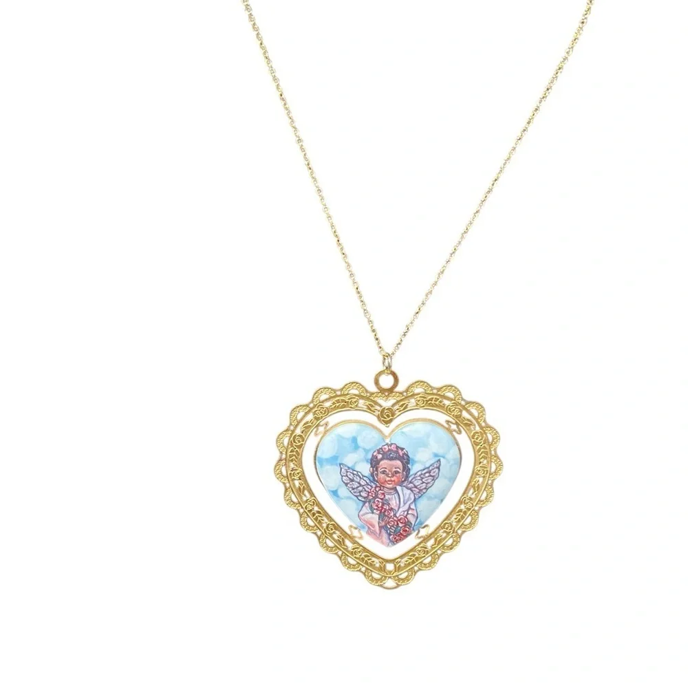 Gold Heart Angel Ornament Sarah’s attic☑️ - Picture 2 of 8